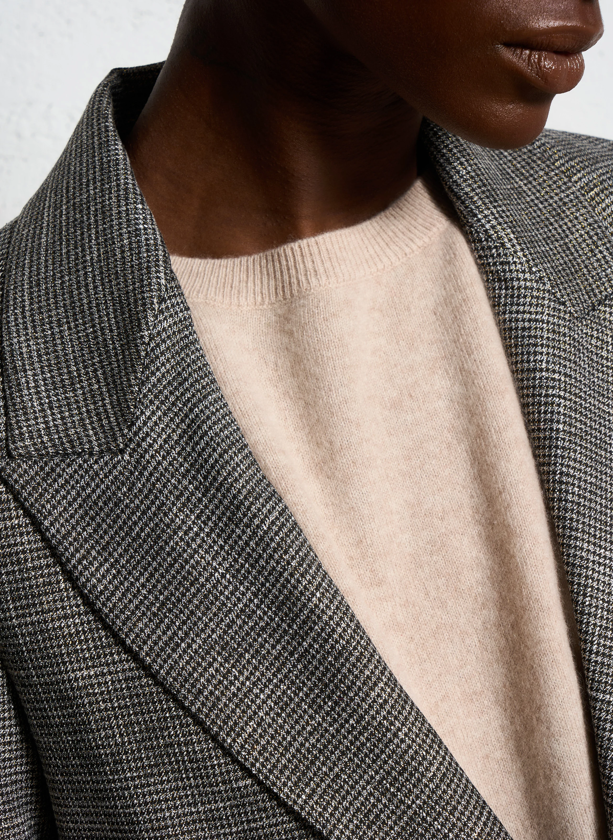 VARTINA - Veste de tailleur pied de poule | Doré