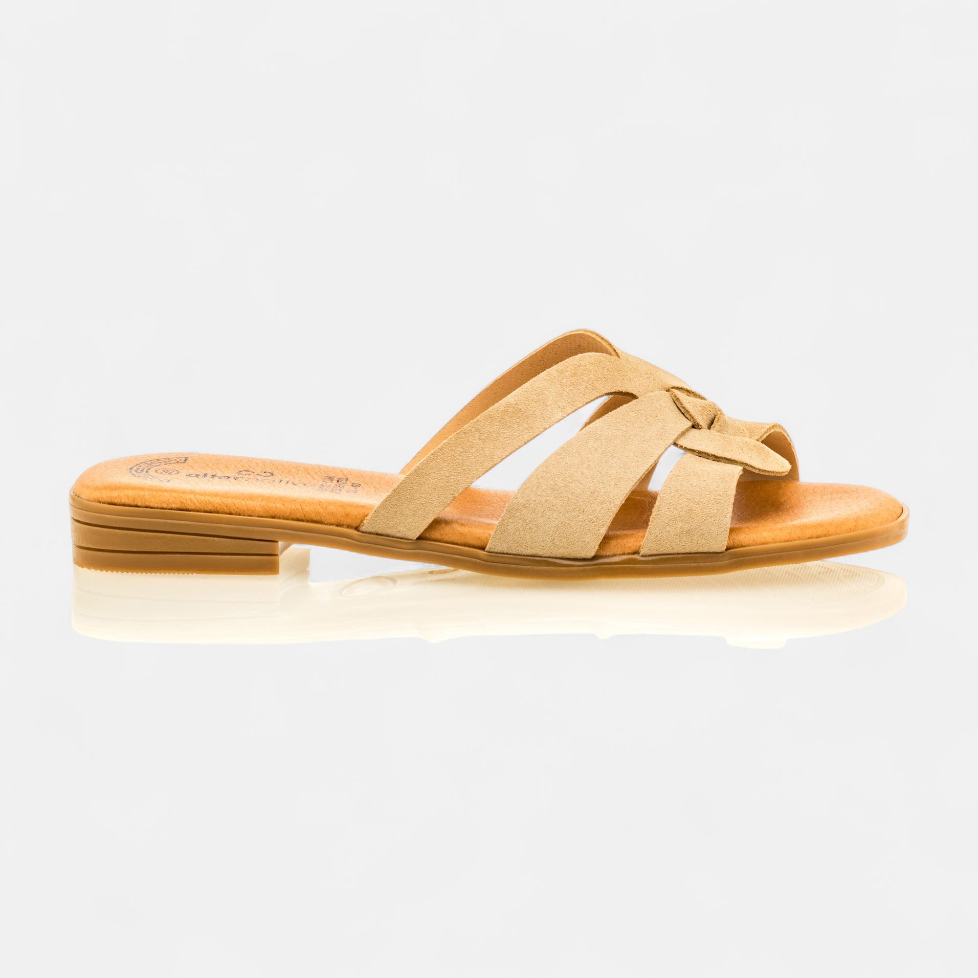 Mules Femme en cuir beige