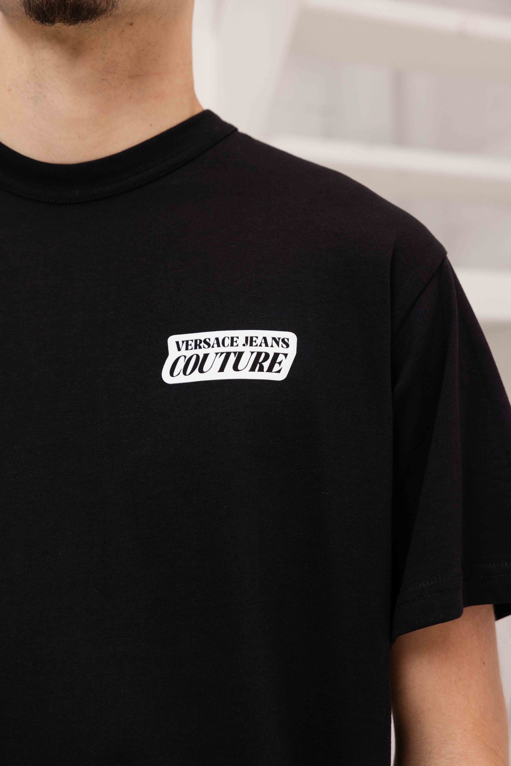 Versace Jeans Couture Square Logo Print T-Shirt Heren Zwart