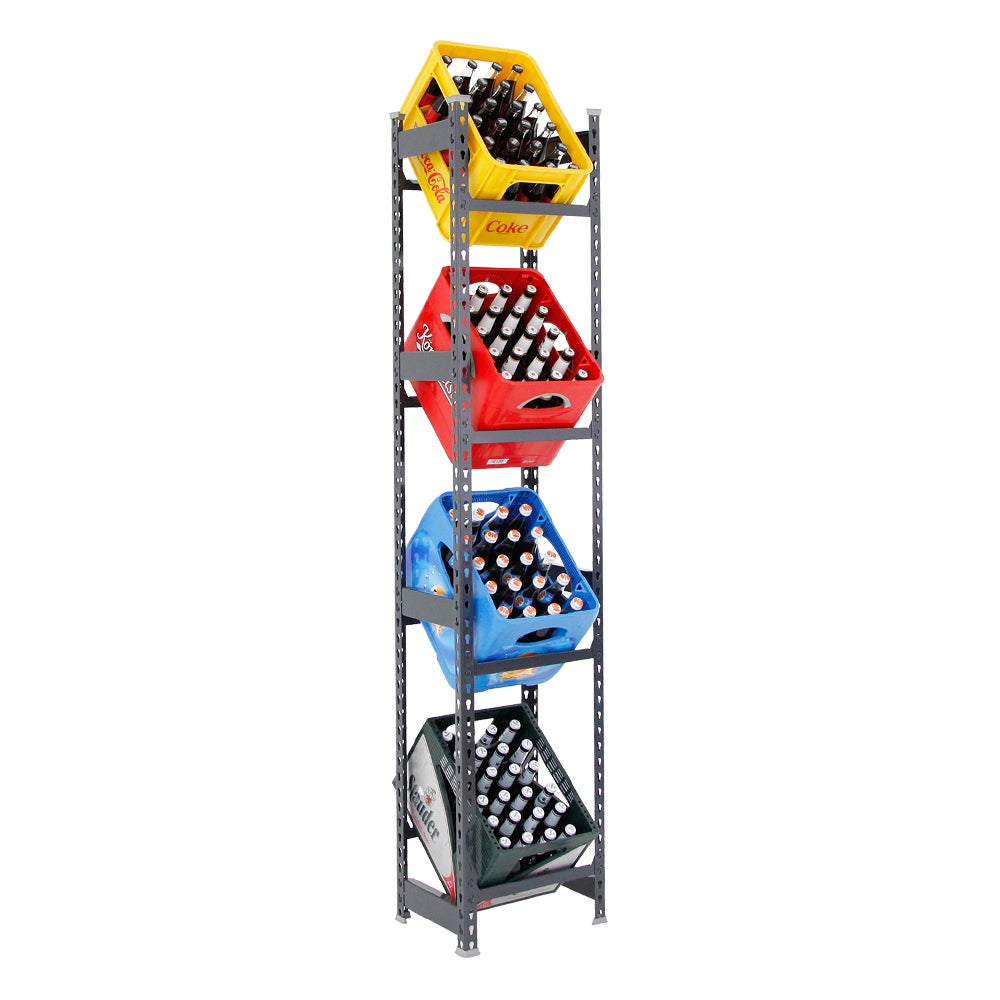 PROREGAL Drankkratplank, Hoog Big Camel, HxBxD 200 x 40 x 30 cm, Antraciet