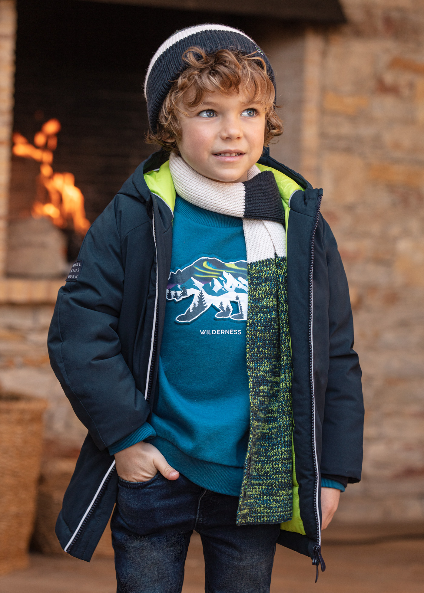 Jaqueta parka infantil para cidade