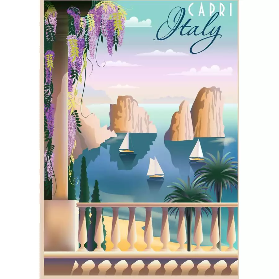 Ravensburger Postcard from Capri, Italy bunt