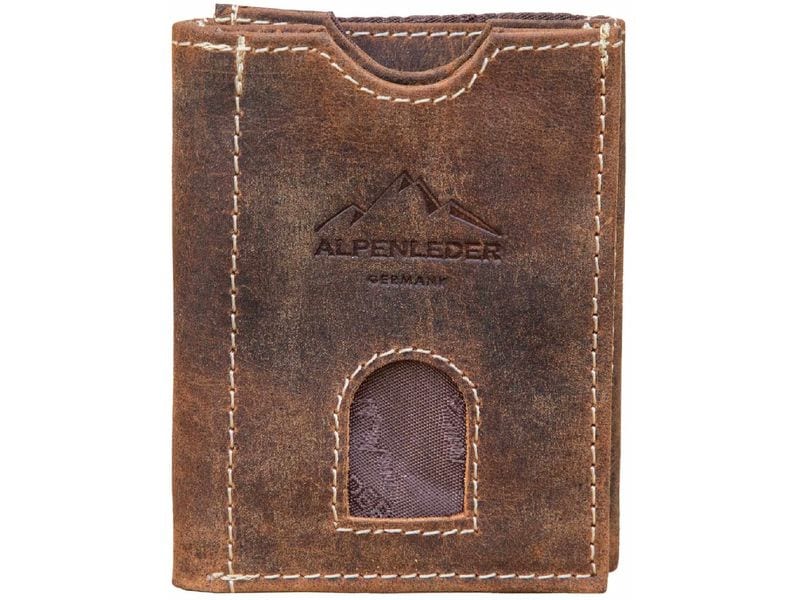 Alpenleder Portemonnaie Pocket Old Havanna Herren Geldbeutel