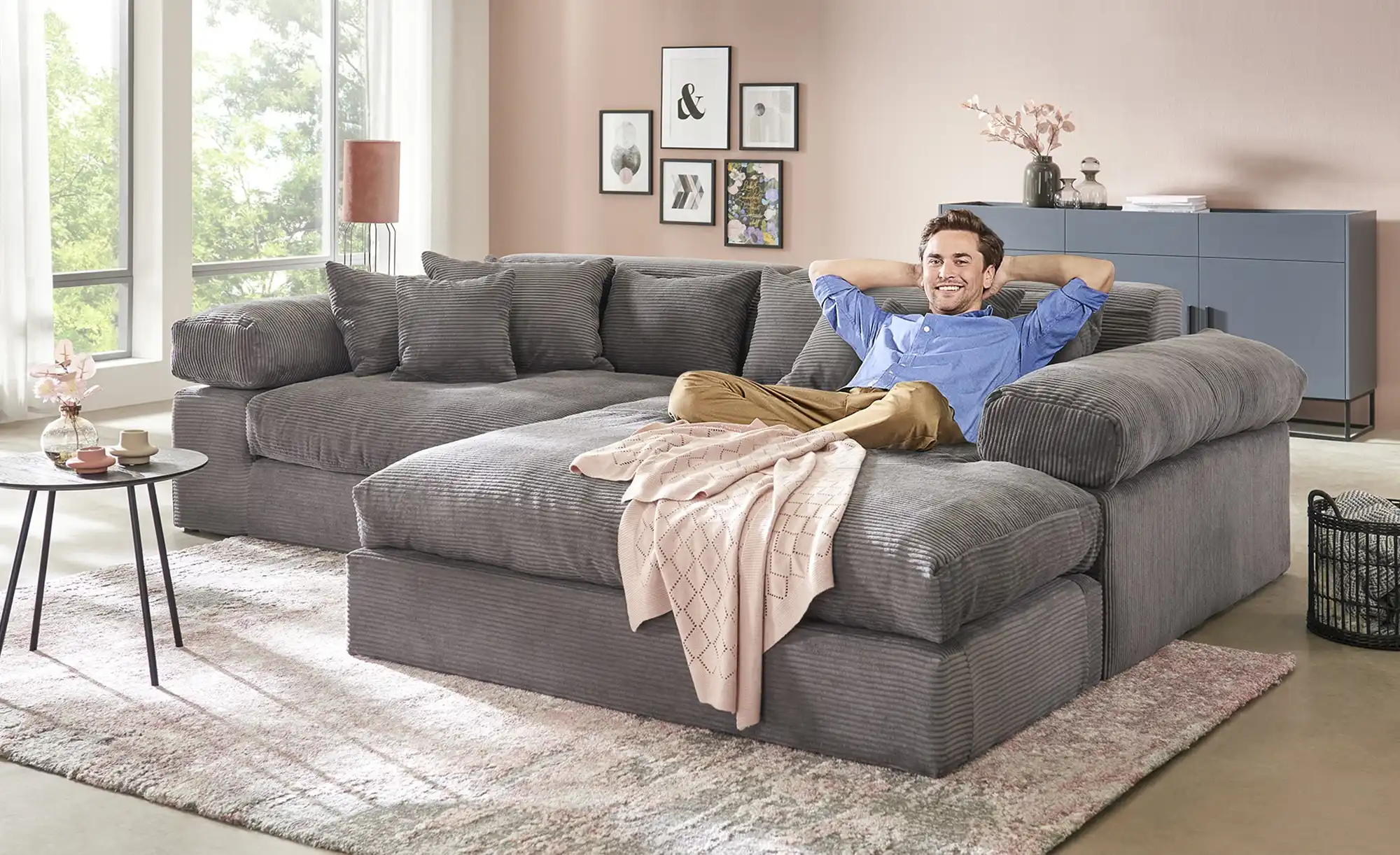 smart Ecksofa in trendigem Cordstoff Lianea