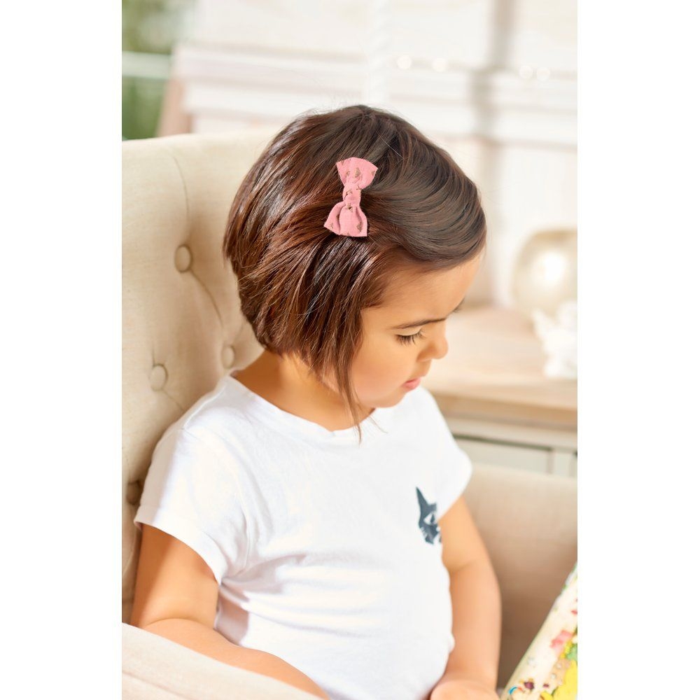 Barrette Petit Noeud Triangle Or Poudré