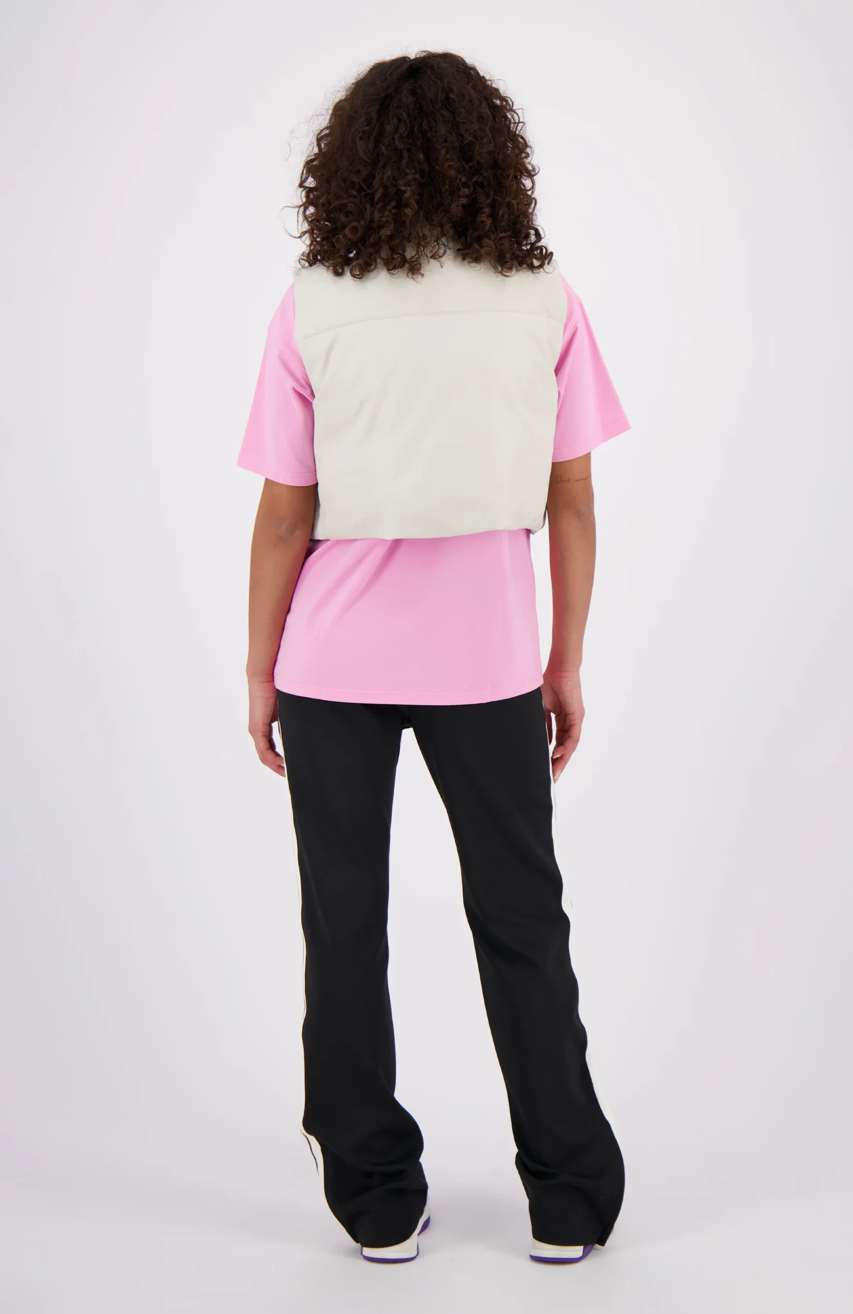 Black Bananas Faux Leather Bodywarmer Dames Lichtgrijs