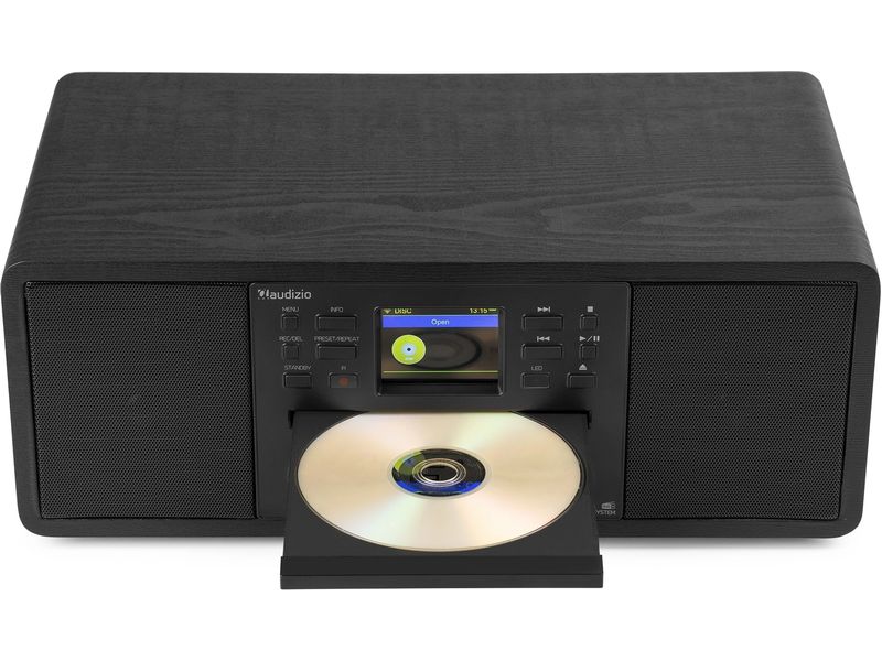 Audizio DAB  Radio Avola Schwarz DAB  Radio mit CD Spieler, Internet Radio und Bluetooth
