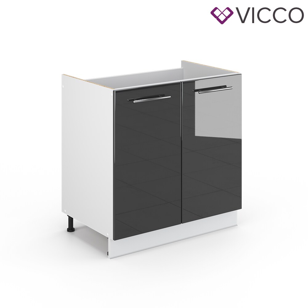 VICCO Spülenunterschrank 80 cm Anthrazit Küchenzeile Unterschrank Fame