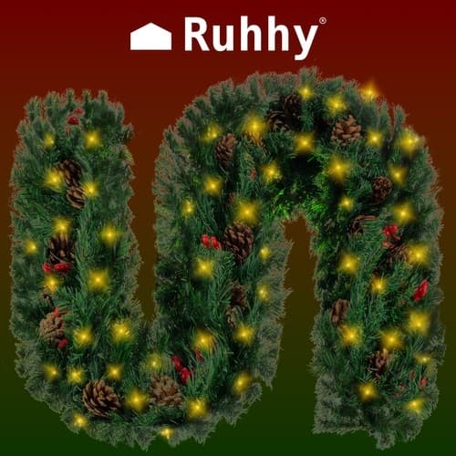 Juletrekrans 2,7m med Ruhhy 22322 LED-lys