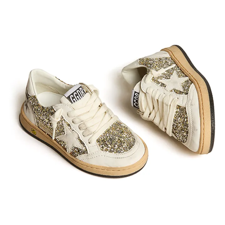 Golden Goose Baskets Lacets Ballstar Paillettes Signature | Doré