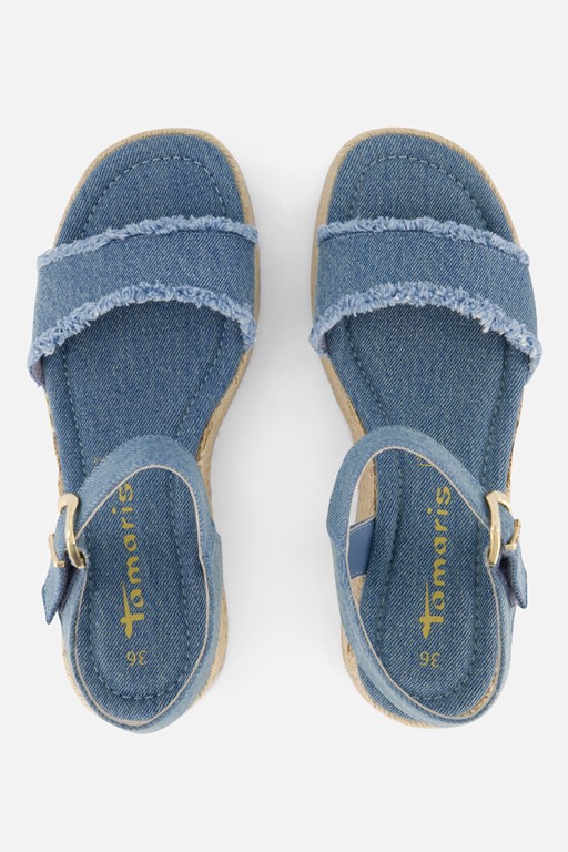 Tamaris Espadrilles Denim blauw Textiel