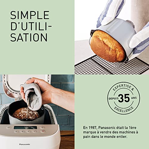 Panasonic SD ZP2000WXE Machine à Pain Artisanale Crusty Loaf, Cuisson sans Gluten, Double Capteur de Température, 18 Programmes Automatiques, Blanc : Cuisine et Maison