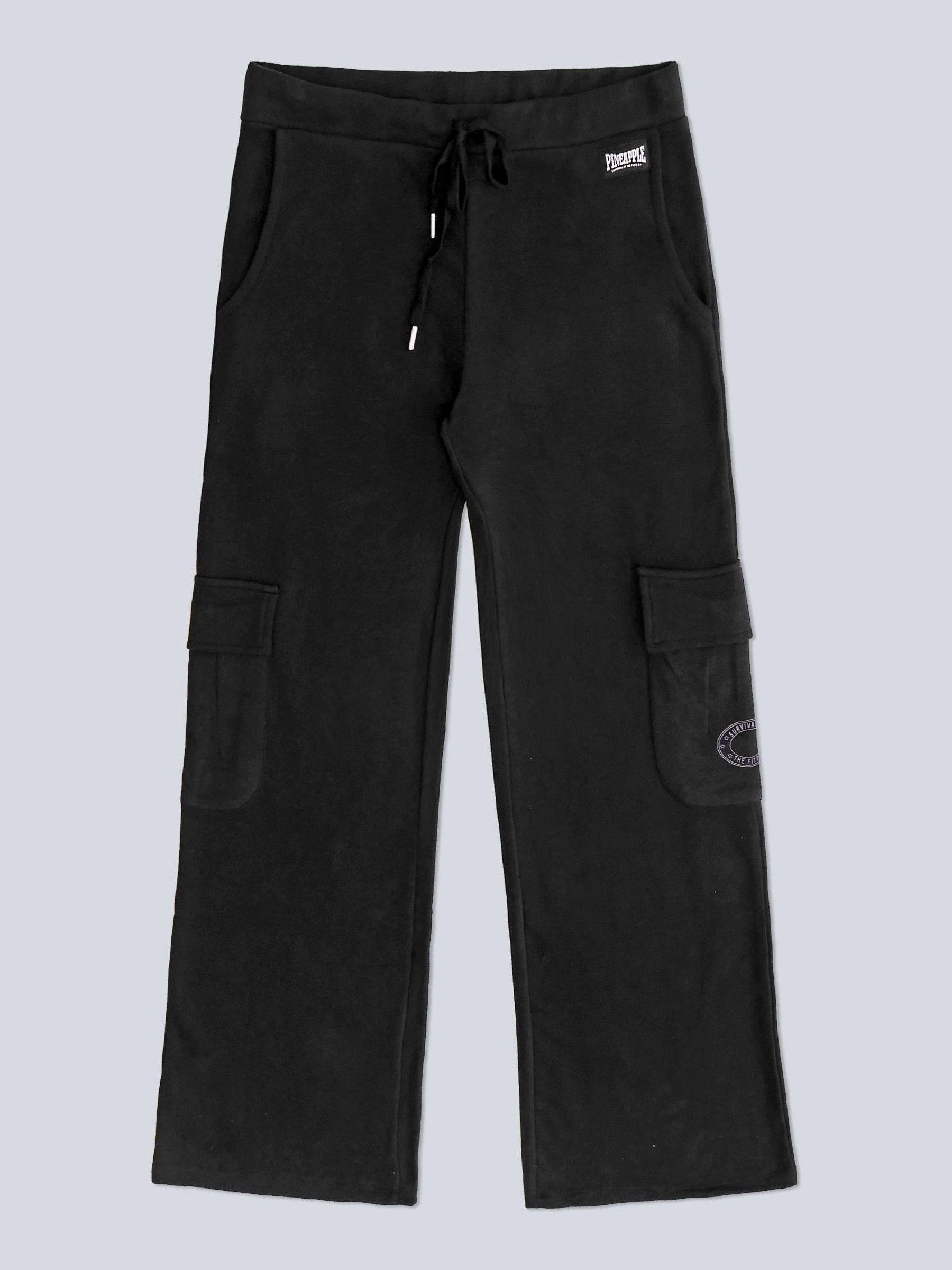 Zwart - Cargojoggingbroek met wijde pijpen voor dames