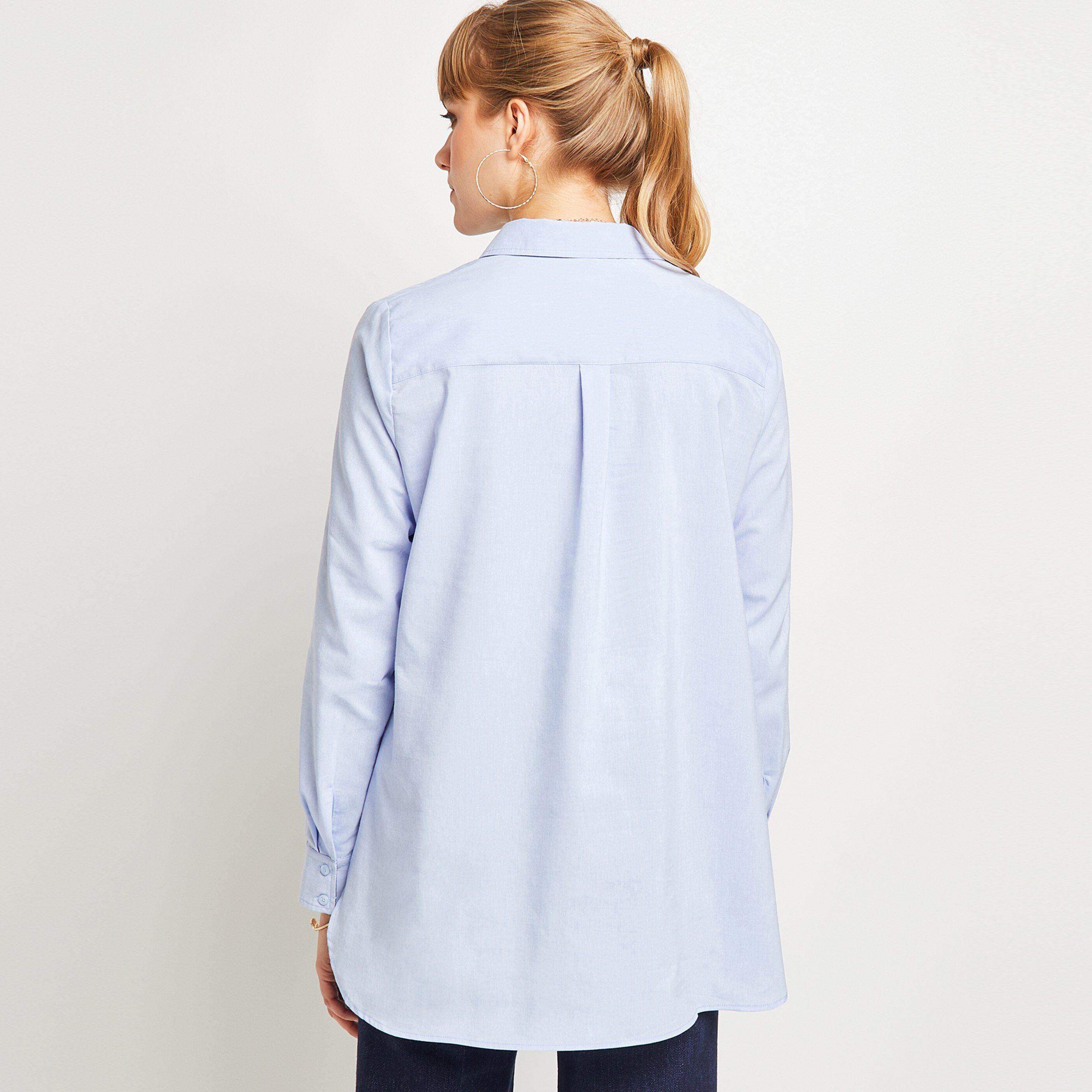 Chemise oversize femme - BLEU CLAIR