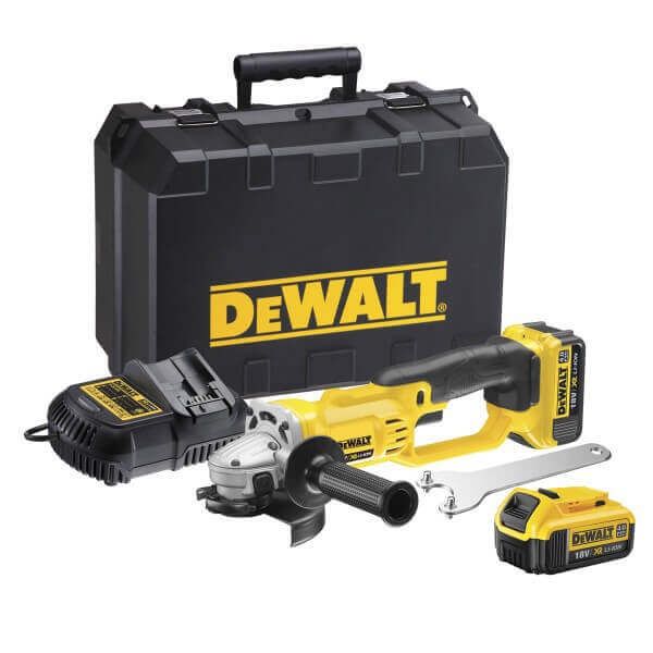 DeWALT DCG412M2 18V Li-ion accu haakse slijper set (2x 4.0Ah) in TSTAK - 125mm