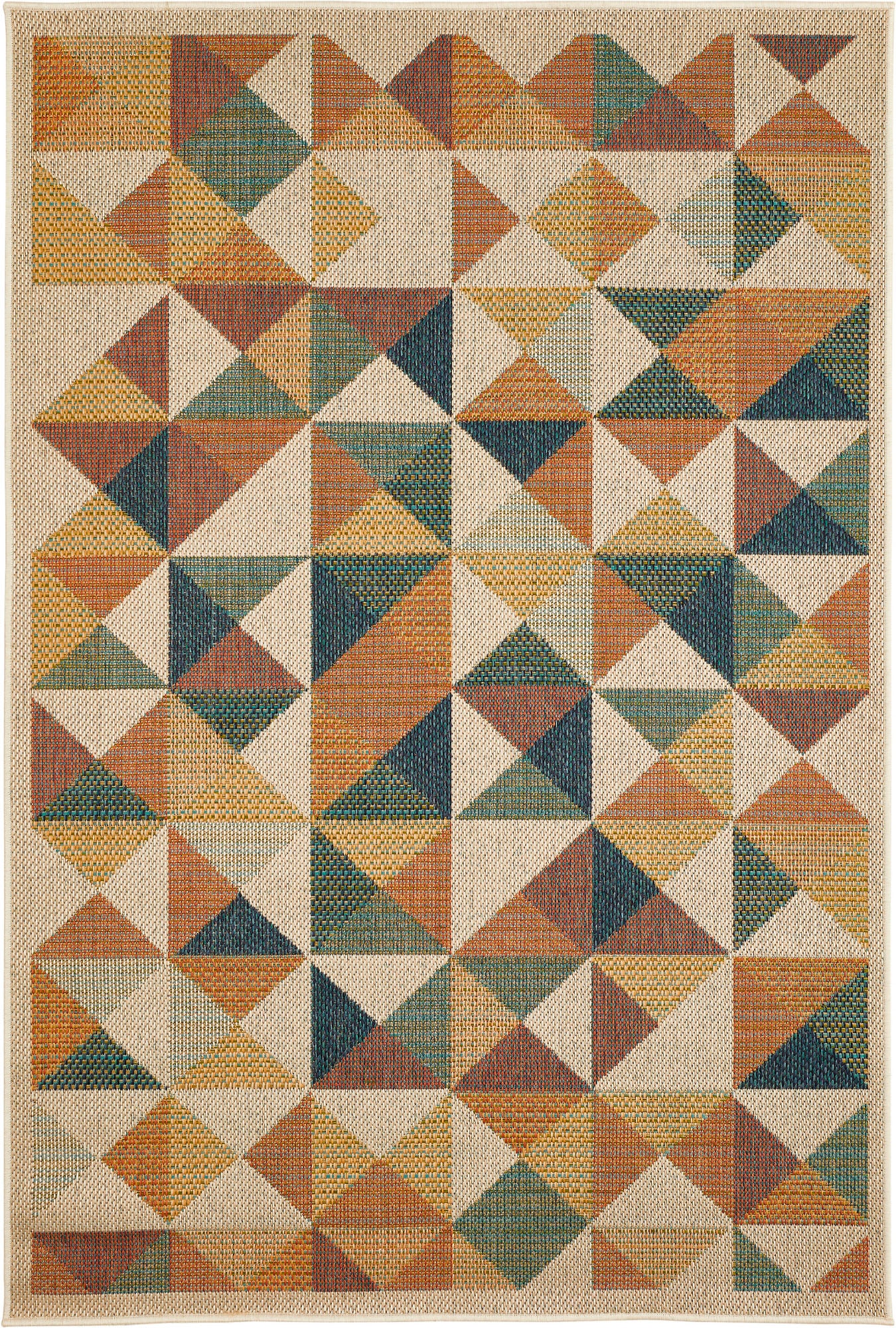 Andiamo Teppich »Sedona Dreieck« rechteckig 6 mm Höhe Flachgewebe, modernes Design, In- und Outdoor geeignet