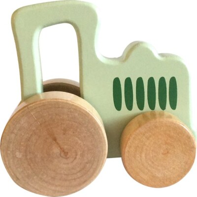 Træbil Legetøj - Grøn - 28 CM