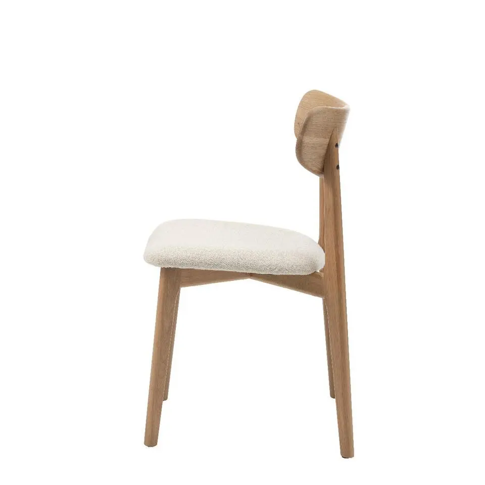 Nordic Home - Elim eetkamerstoel bouclé - naturel