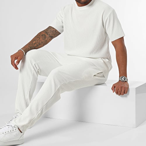 Ensemble Tee Shirt Et Pantalon Jogging Blanc