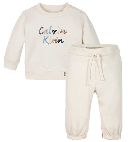 Calvin Klein Sweatset - Colour Logo - Tofu White