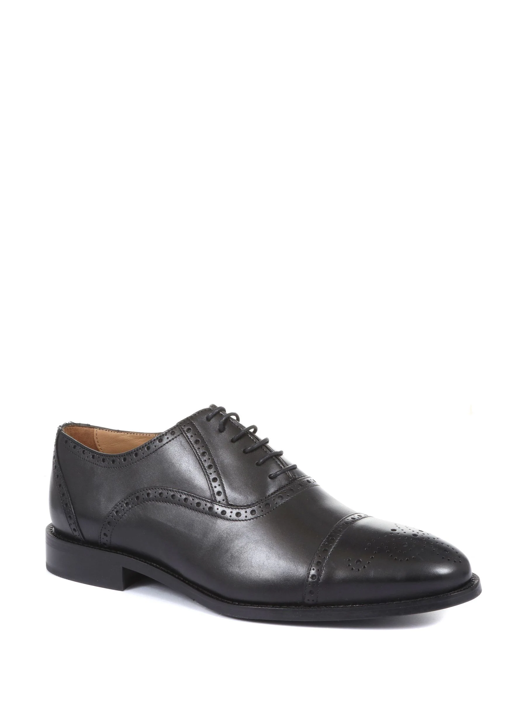 Zwart - Gents Leather Lace Wide Fit Smart Shoes