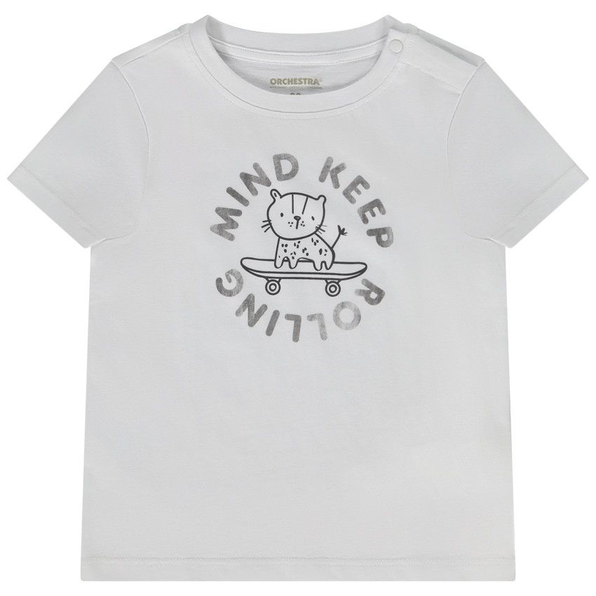 T-shirt manches courtes print fantaisie pour bébé garçon - Blanc