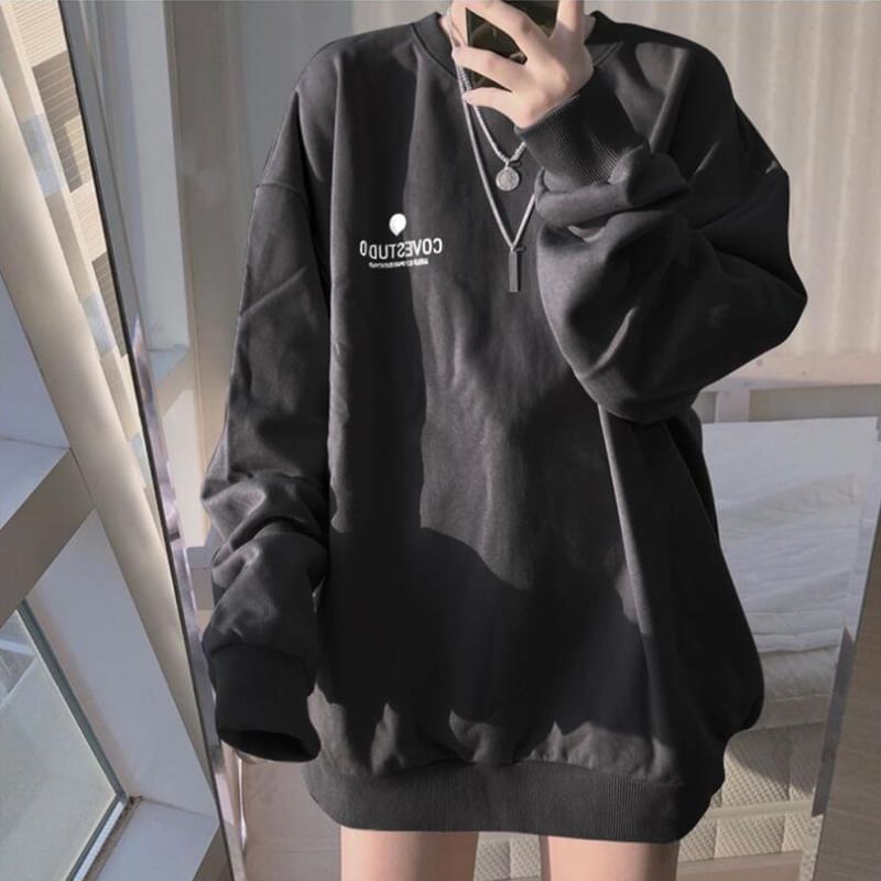 Rosesand - Sweatshirt met lange mouwen en tekstprint, losvallend model