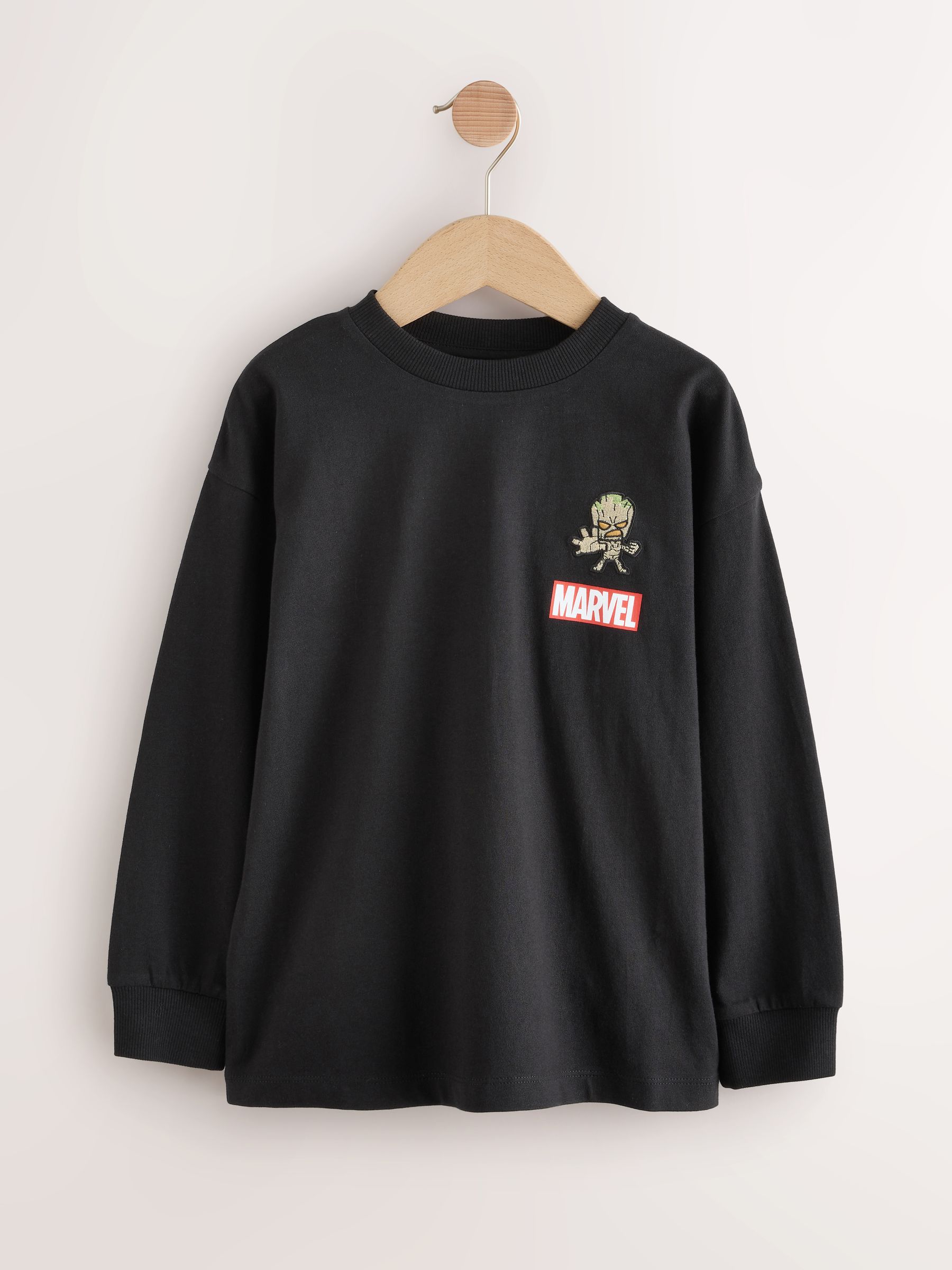 Zwart - Guardians of the Galaxy Groot T-shirt met lange mouwen (3-16jaar)