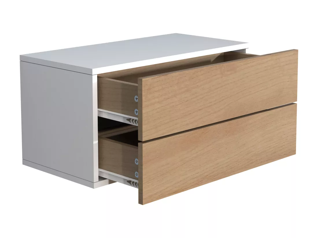 Table de nuit murale suspendue en bois Usal L 60 cm