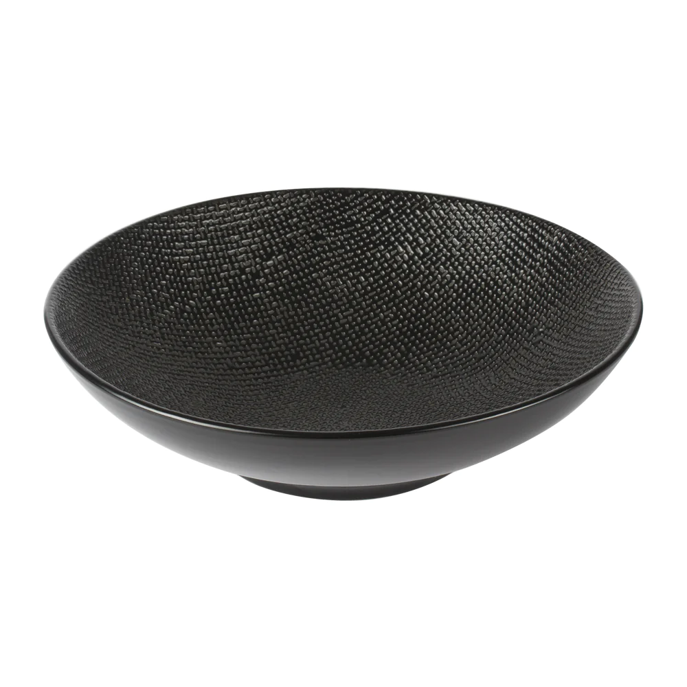Assiette creuse Vésuvio noir 19 cm (lot de 6) Table passion