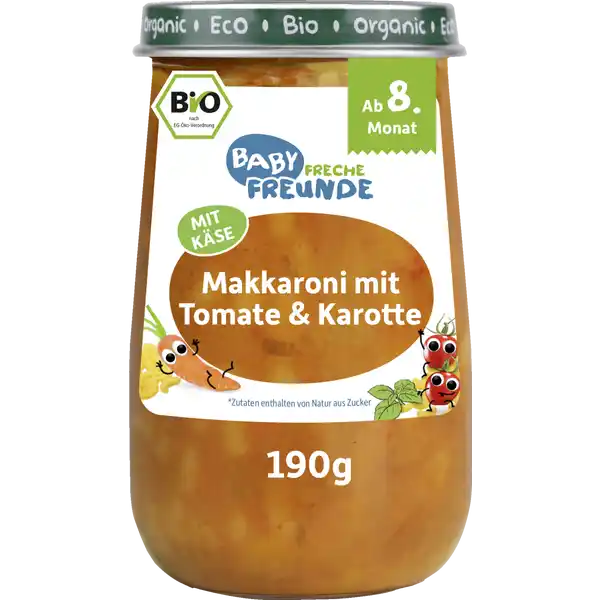 Bio Gläschen Makkaroni mit Tomate & Karotte