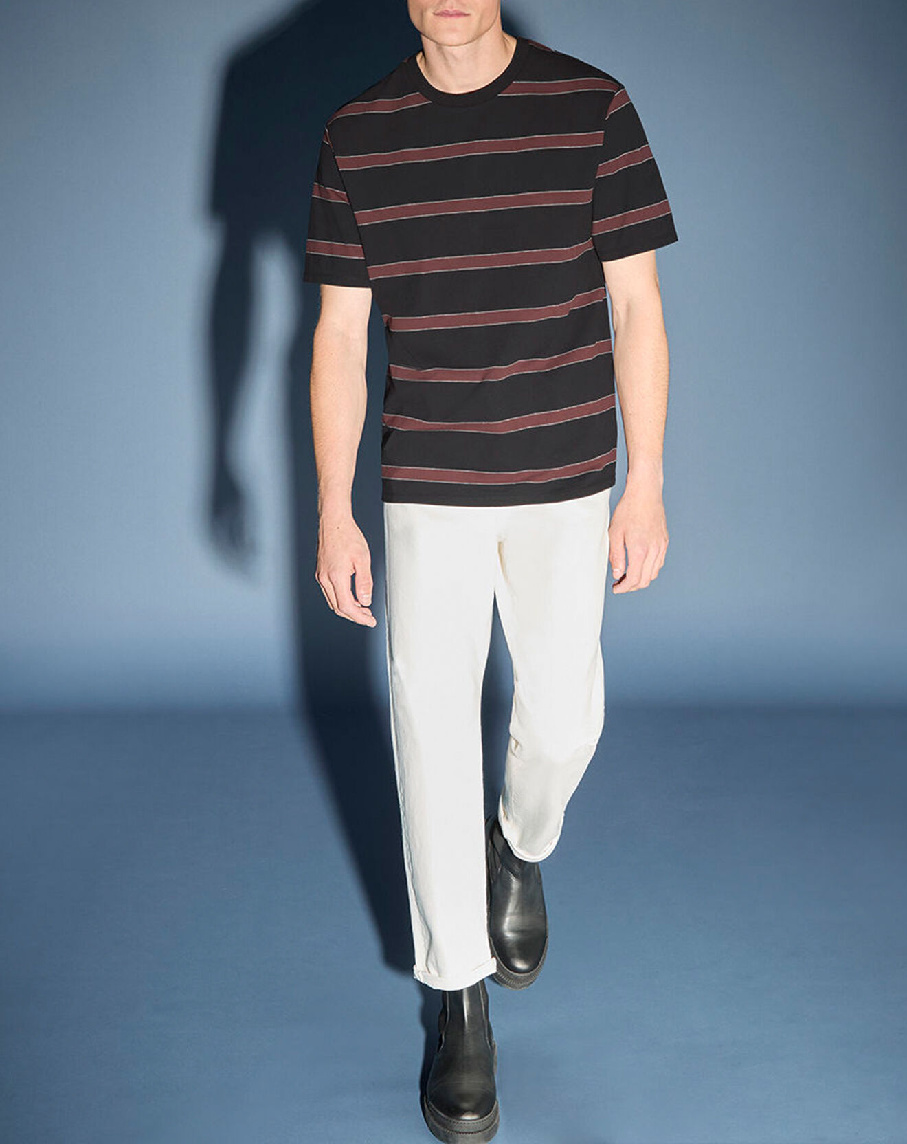 Galeries Lafayette T-Shirt en Coton bio Dibbray rayé marron/noir