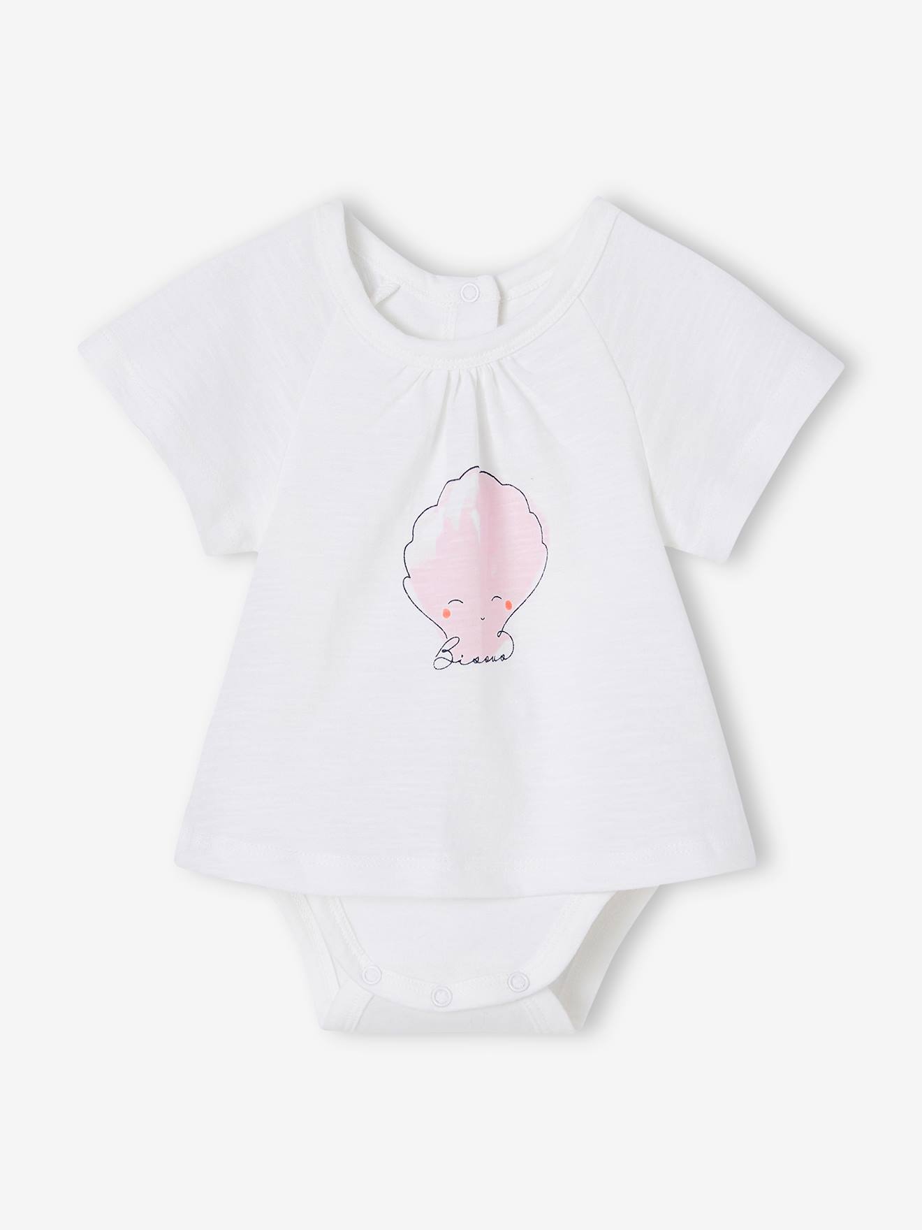 Camiseta/body infantil branco de manga curta