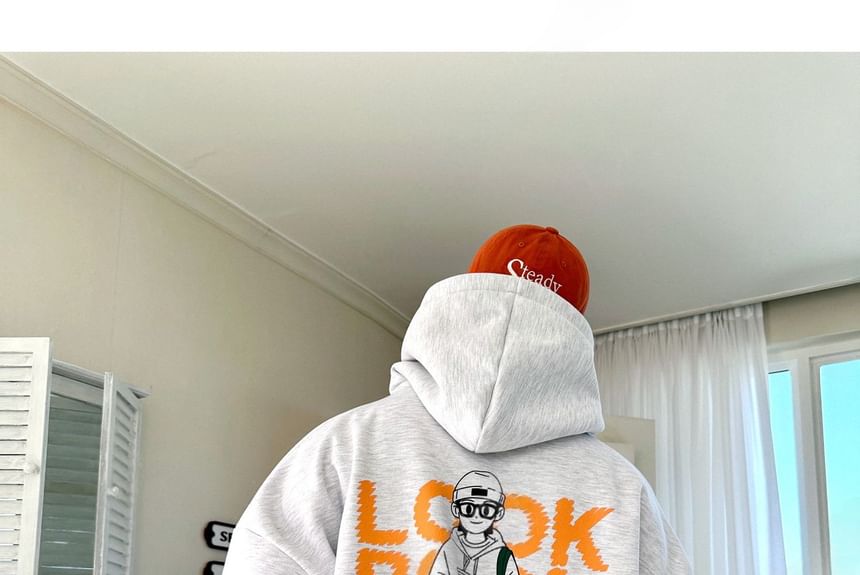 SeoulPop - Cartoon Print Loose-Fit Hoodie