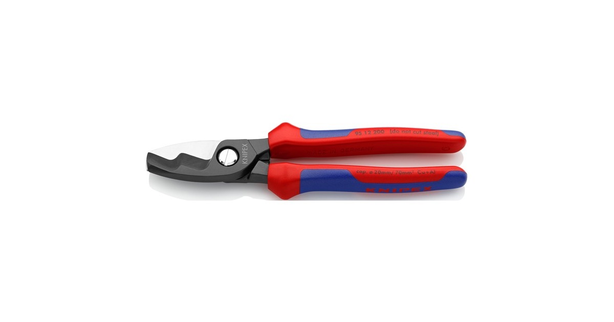 KNIPEXKabelschaar met dubbele snijkanten 9512200 kniptang  (Rood/blauw)