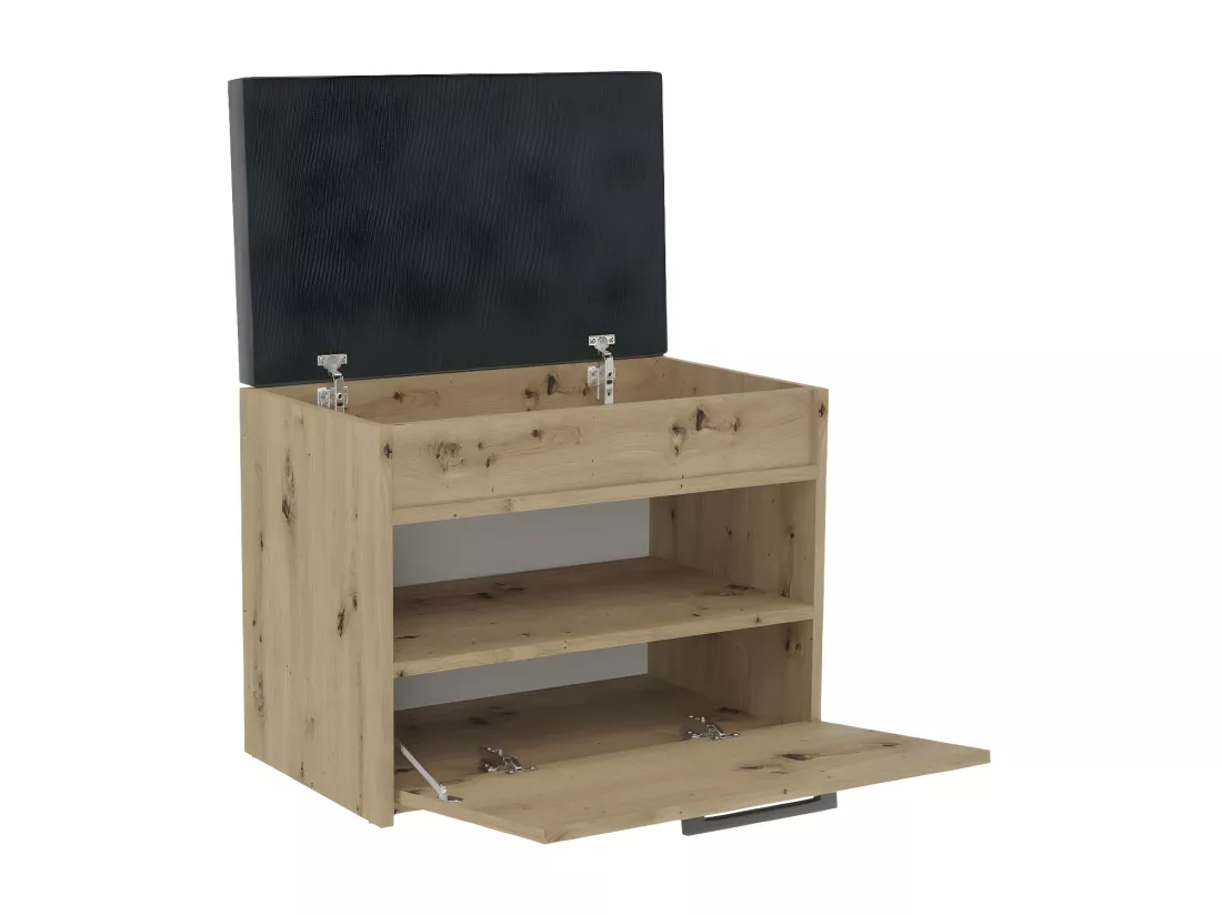 PARMI - Meuble à chaussures style scandinave entrée - 60x35x49 - Banc avec rangement