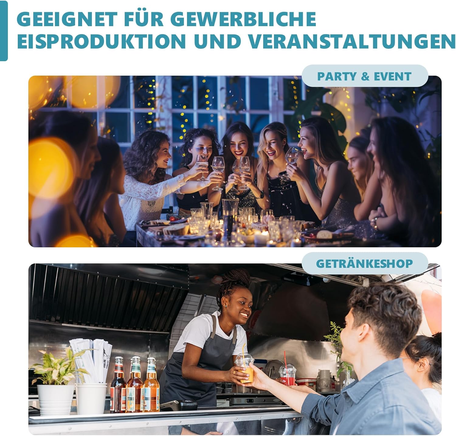 EUHOMY Gewerbliche Eiswürfelmaschine, 45 kg/24 Std. Edelstahl Untertisch-Eismaschine mit 15 kg Eislagerkapazität, freistehende Eismaschine mit Timer, ideal für Bars, Getränkeläden und große Feiern
