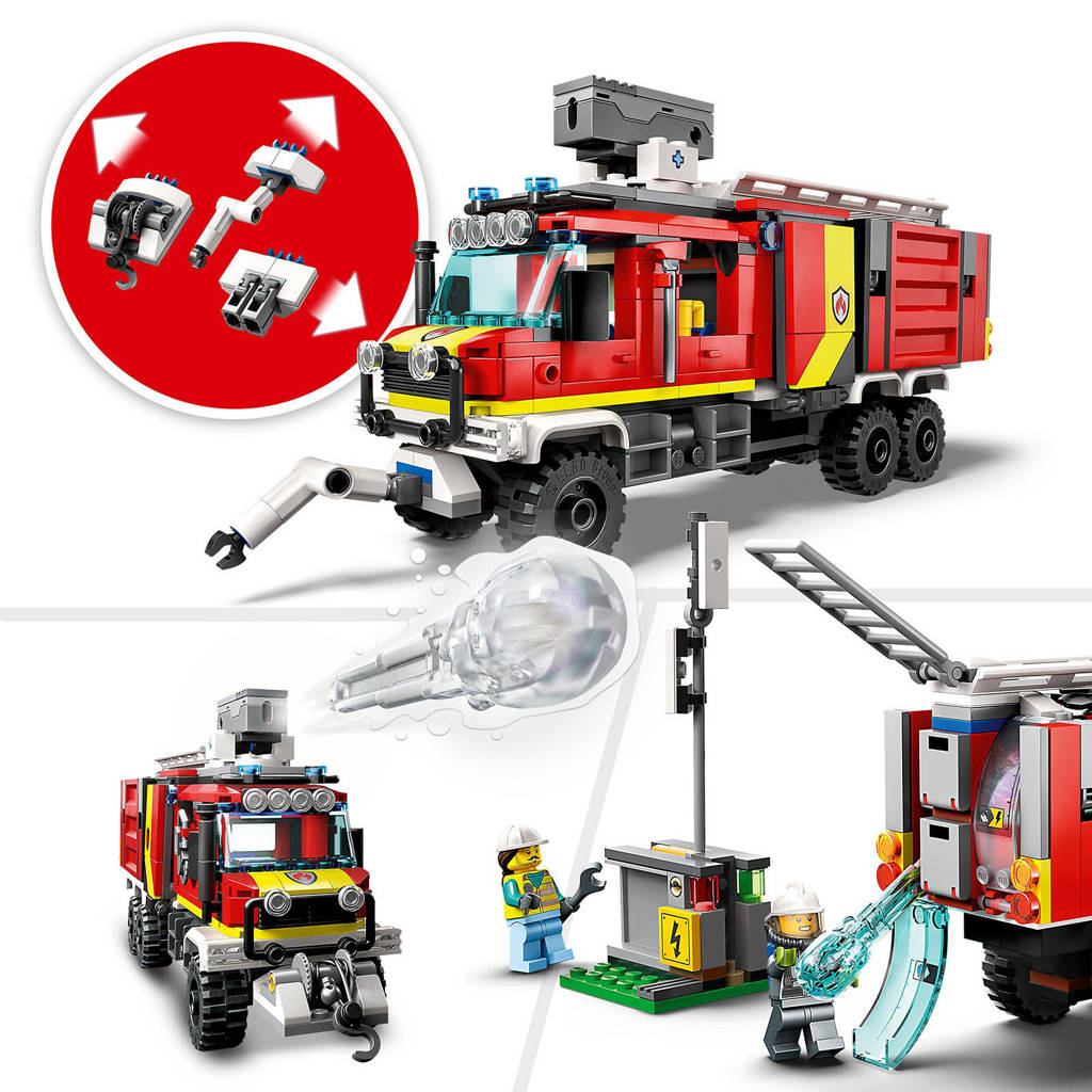 Vernuftige brandweerwagenBrandweerwagen Speelgoed met Drones en Brandweerfiguren 60374