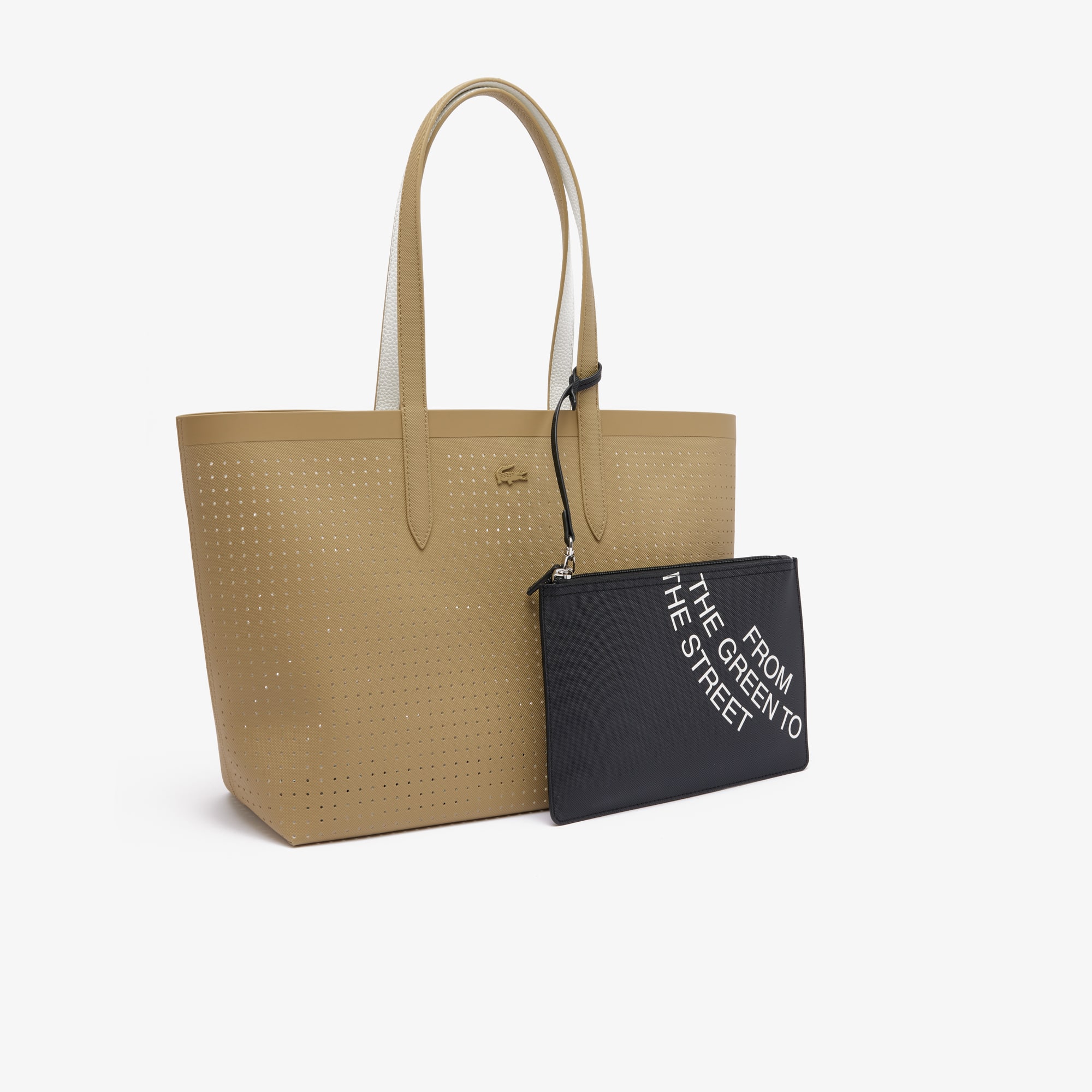 Sac cabas Anna réversible effet petit piqué Sacs à main & Cabas - Beige - Lacoste - Femme