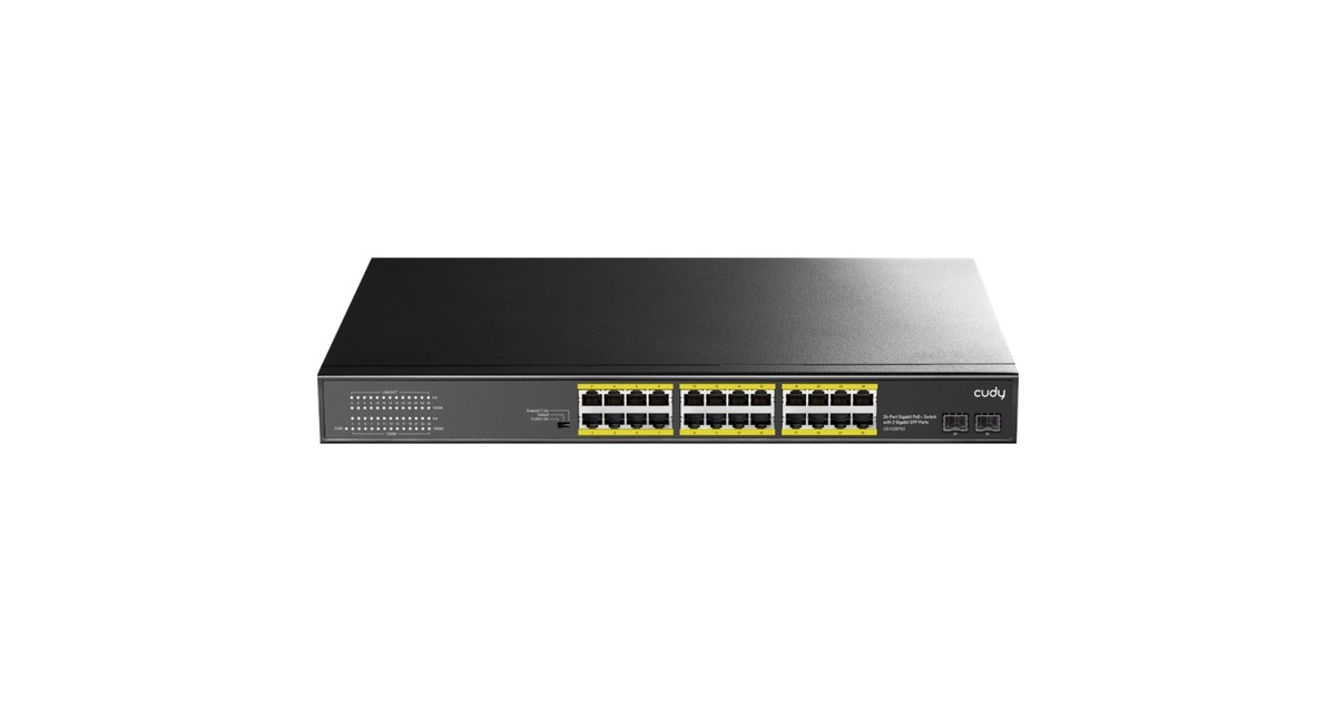 Cudy24-GbE PoE+ Switch with 2 Uplink SFP  (Zwart)