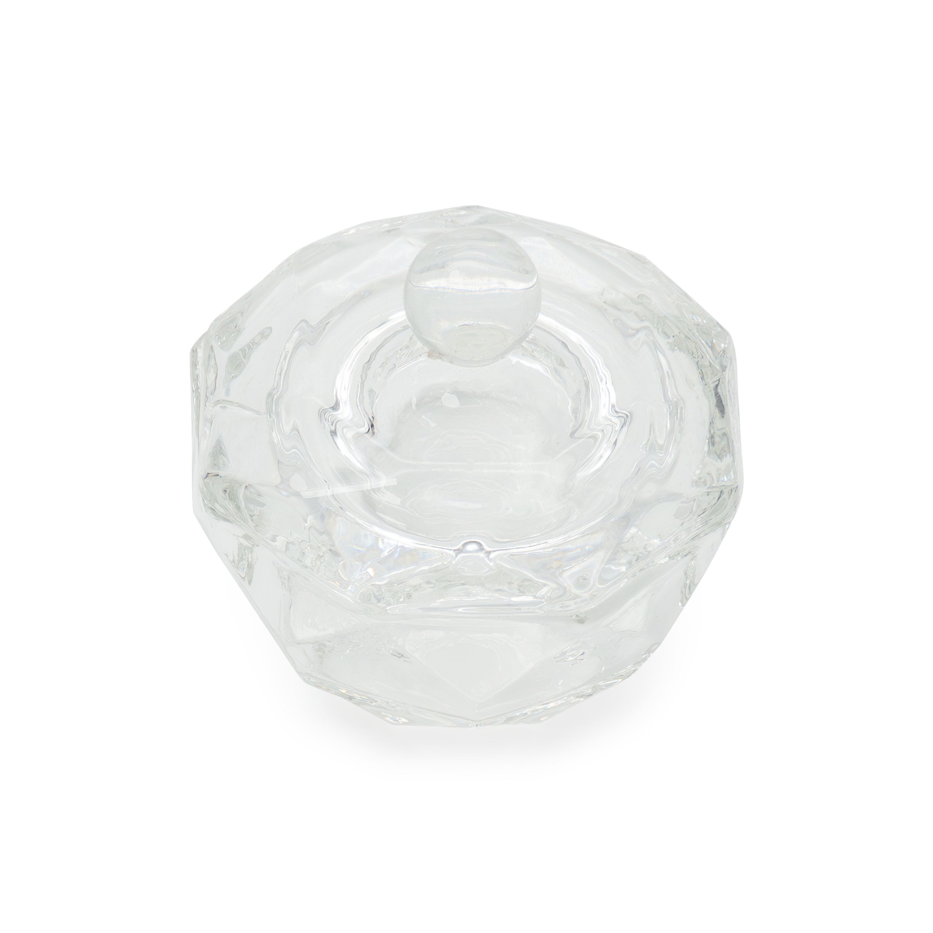 Kristall Glasschale Nageldesign Behälter mit Deckel für Acryl Liquid - Transparent