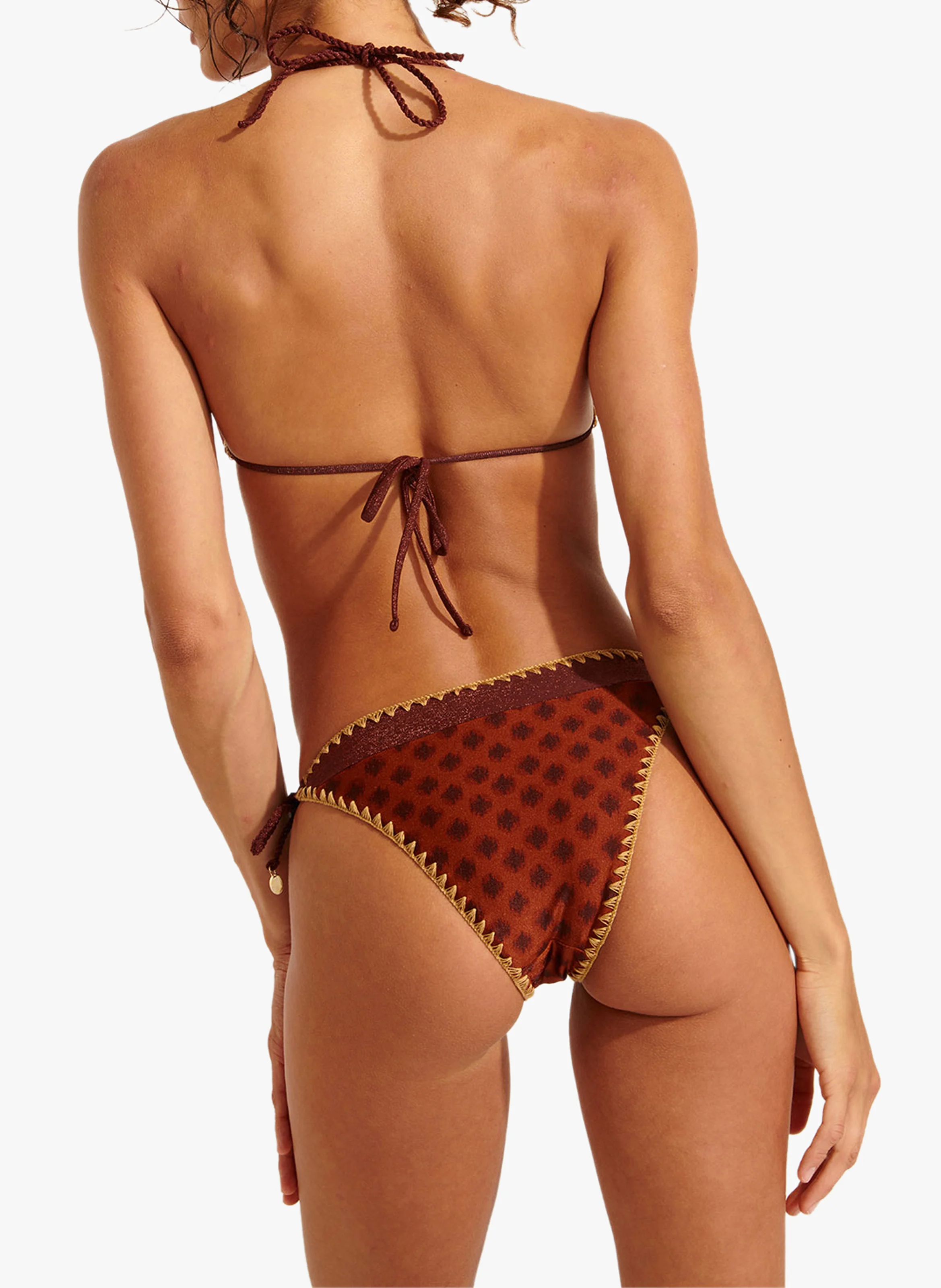 BLIKA TALANGA - Culotte de maillot de bain échancrée| Marron