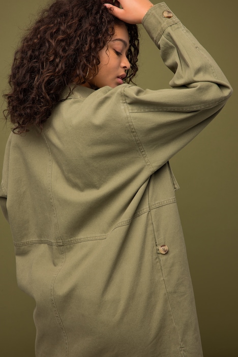 Jacke, Overshirt, oversized, Hemdkragen, Brusttaschen, Langarm