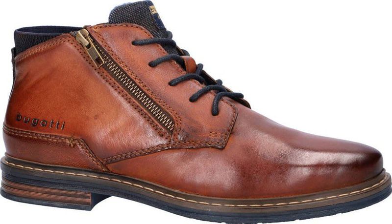 Bugatti - Veterboots - Leer - Met Rits - Fake Fur Voering - Rubberen Loopzool