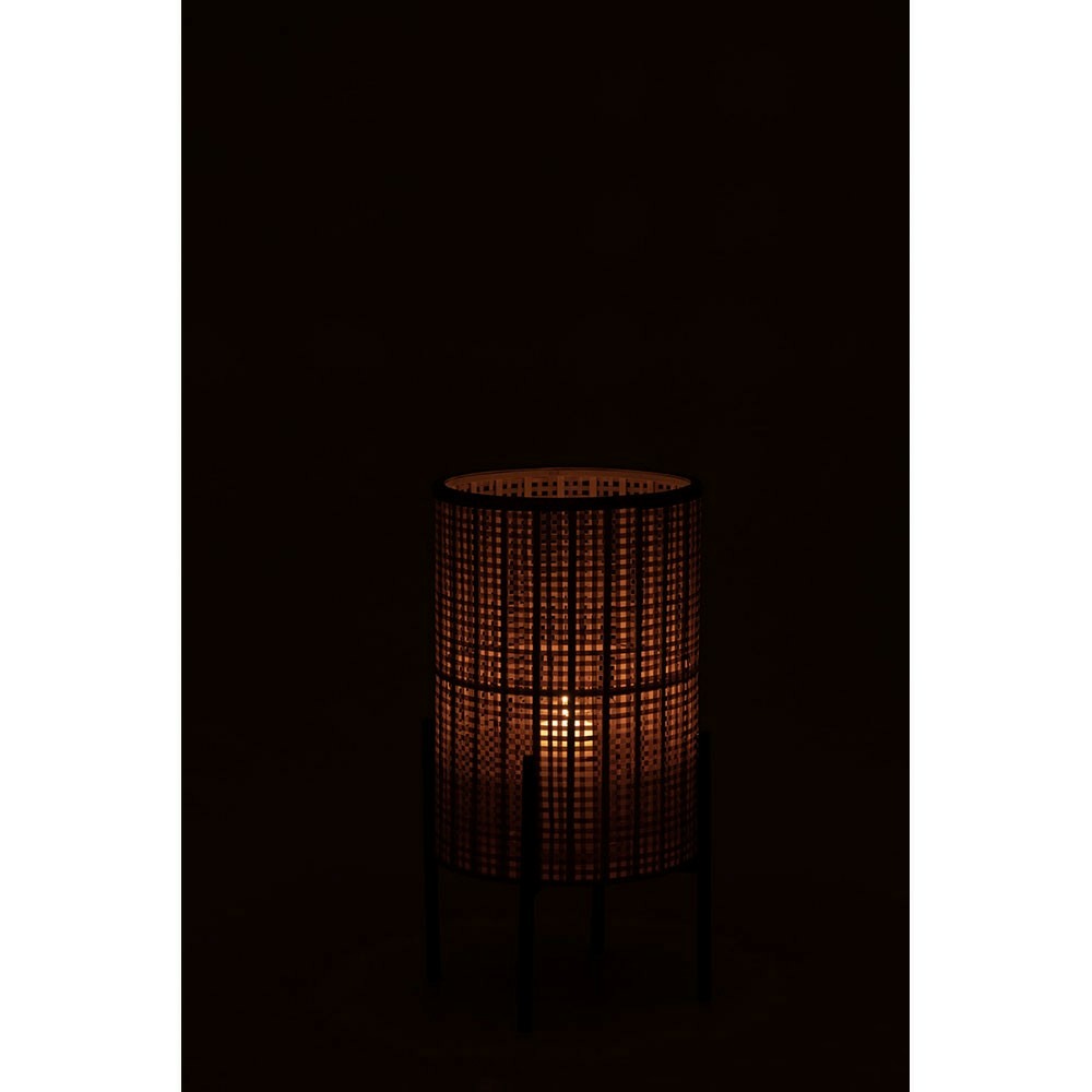 Lanterne a pied bamboo naturel large
