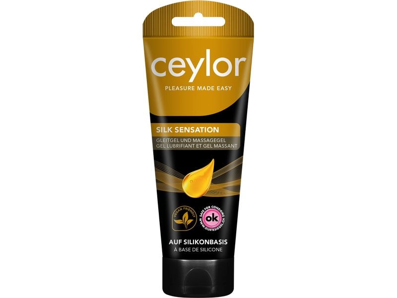 ceylor Massage- & Gleitgel Silk Sensation 100 ml Langanhaltendes Gleitmittel auf Silikonbasis für Sex und Massage