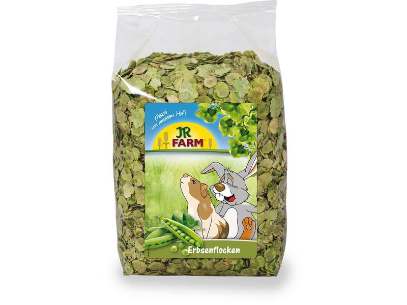 JR Farm Natur Erbsenflocken, 1 kg Einzelfuttermittel für alle Nager und Zwergkaninchen