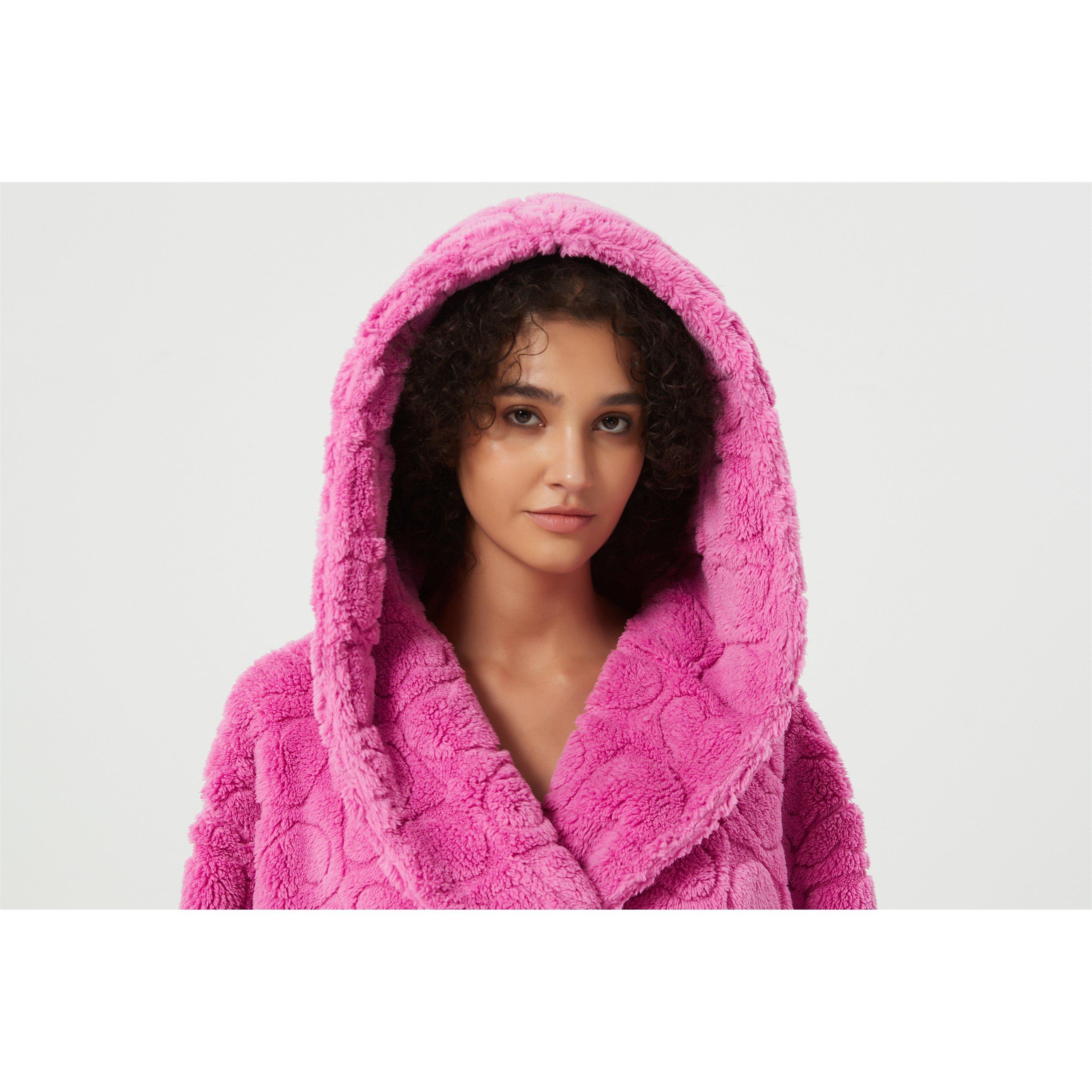 Linea Ladies Plain Fleece Dressing Gown