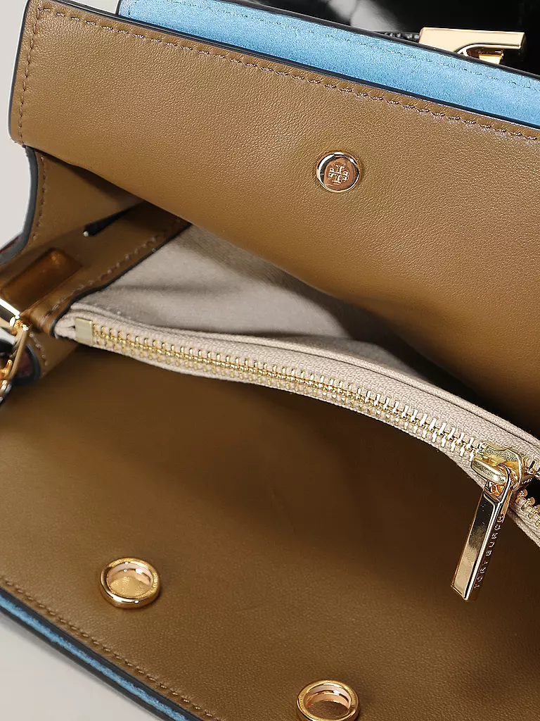 TORY BURCH Ledertasche - Henkeltasche LEE RADZIWILL CROC Small schwarz