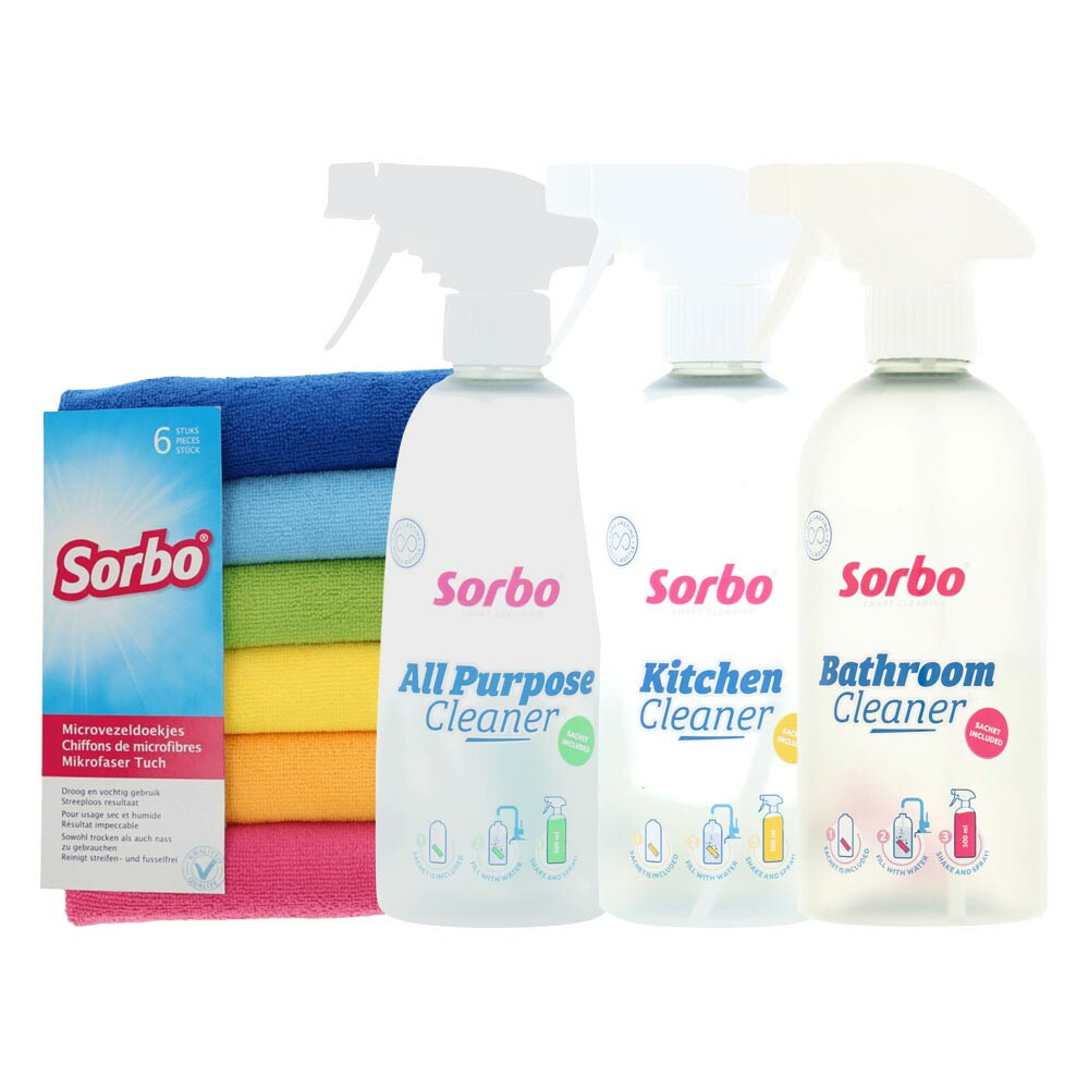 Sorbo Cleaners met Microvezeldoeken Pakket